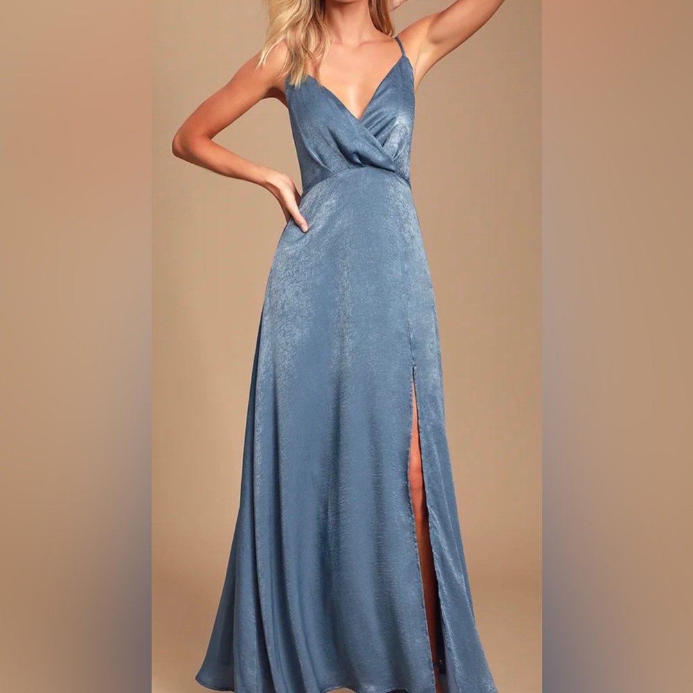 Lulus Slate Blue Bridesmaid Dress Size Small